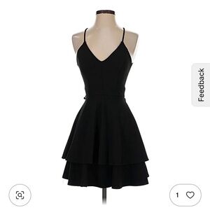Elegant Black Lace Trim Dress by B. Darlin